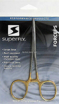 Superfly Forceps, Straight or curved, Gold Large 5.5" in package