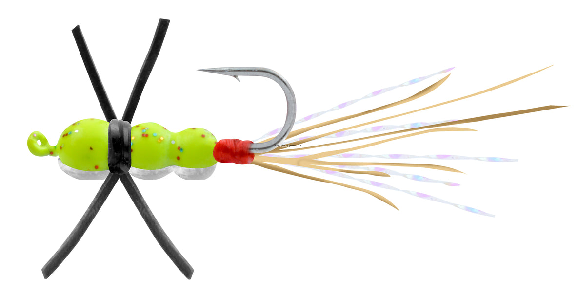 Celsius Lil Leggy Tungsten Jigs 1/26oz Chartreuse Tiger