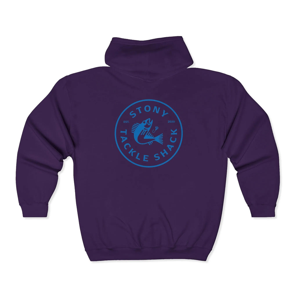 Stony Tackle Shack Full Zip Hoodie, Unisex Zip Up Sweatshirt, Outdoor Gear, Perfect Gift for Anglers, Fall/Winter Apparel