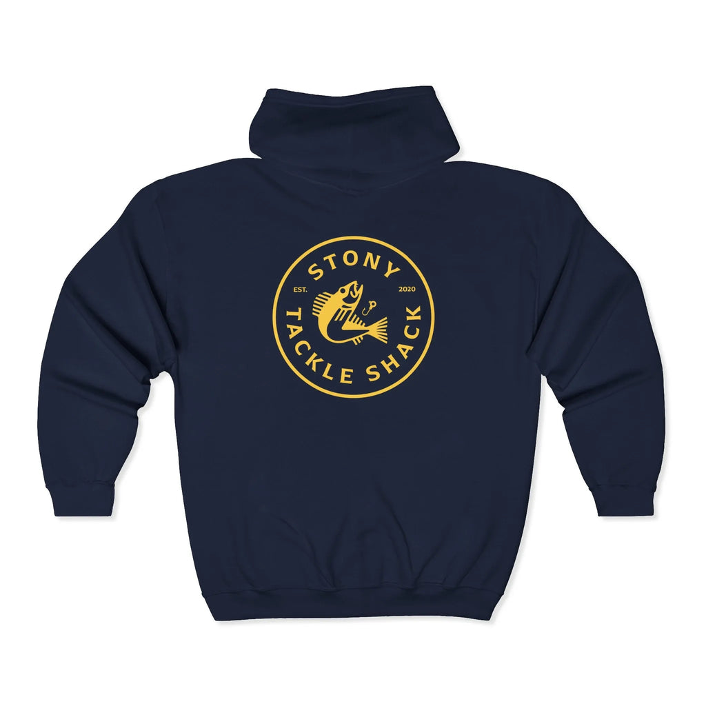 Stony Tackle Shack Full Zip Hoodie, Unisex Zip Up Sweatshirt, Outdoor Gear, Perfect Gift for Anglers, Fall/Winter Apparel