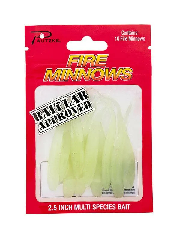 Pautzke's Fire Minnows 2-1/2" Glow White