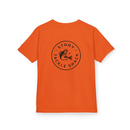 Stony Tackle Shack Kids Logo Tee, Outdoor Adventure Shirt, Summer Activity Top, Birthday Gift for Boys, Fishing Theme Apparel