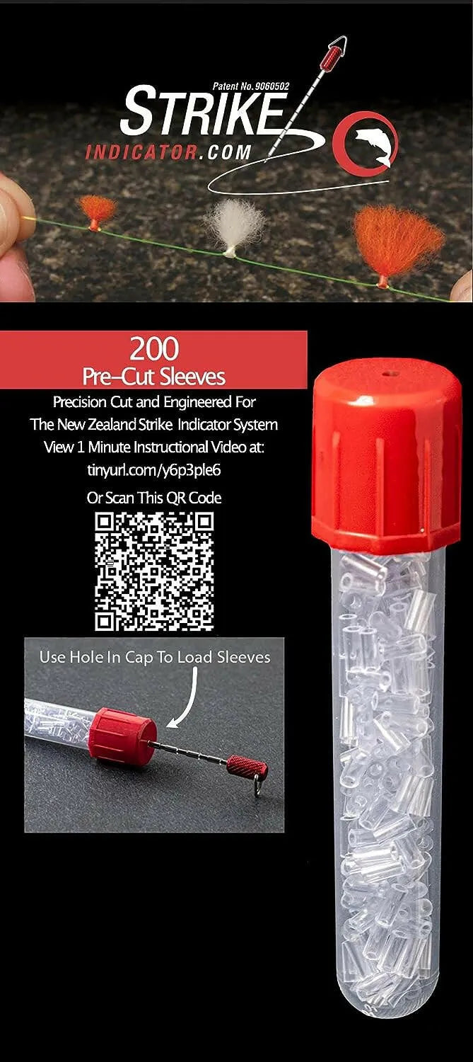 New Zealand Strike Indicator Pre-Cut Tubing Sleeves and Vial
