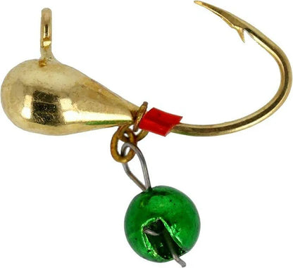 Eagle Claw Lazer Tungsten Ice Jig Kit, Assorted Colors, 5 Pk Gold Jade Drop