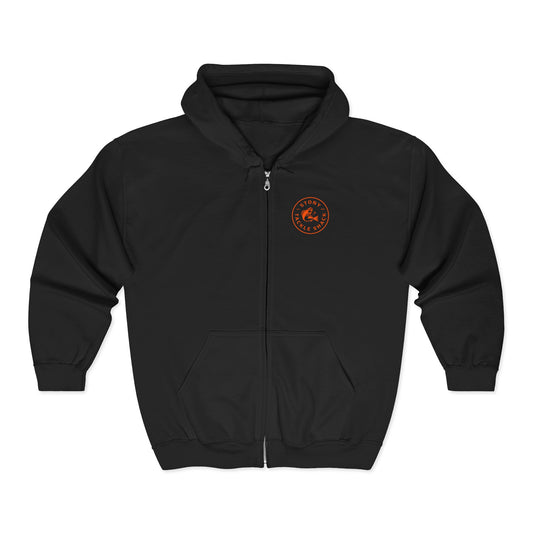 Stony Tackle Shack Full Zip Hoodie, Unisex Zip Up Sweatshirt, Outdoor Gear, Perfect Gift for Anglers, Fall/Winter Apparel