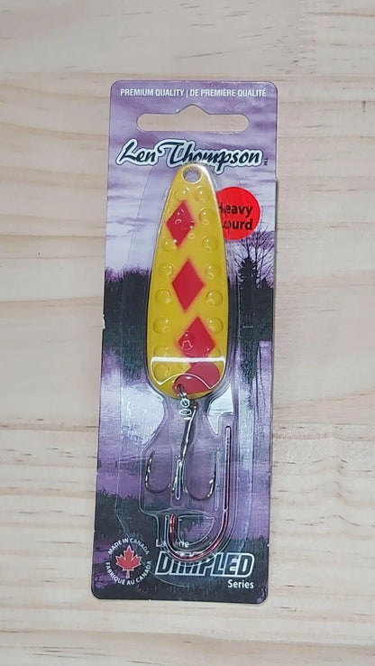 Len Thompson Dimpled Series Spoons #11 Yellow & Red 1/2oz