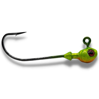 Big Sky Poison Head 3/8oz Jigs 2pk Yellow Orange w/Red Eye