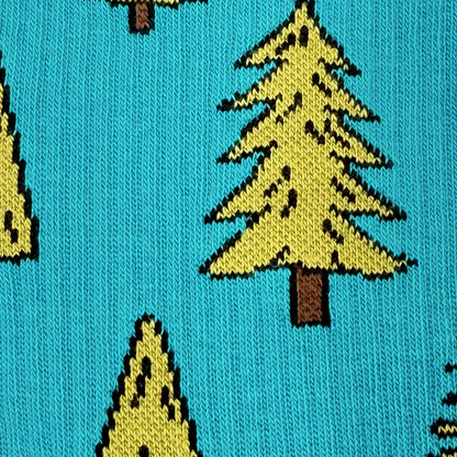 Friday Sock Co Men's Mountains & Trees Comic Athletic Socks