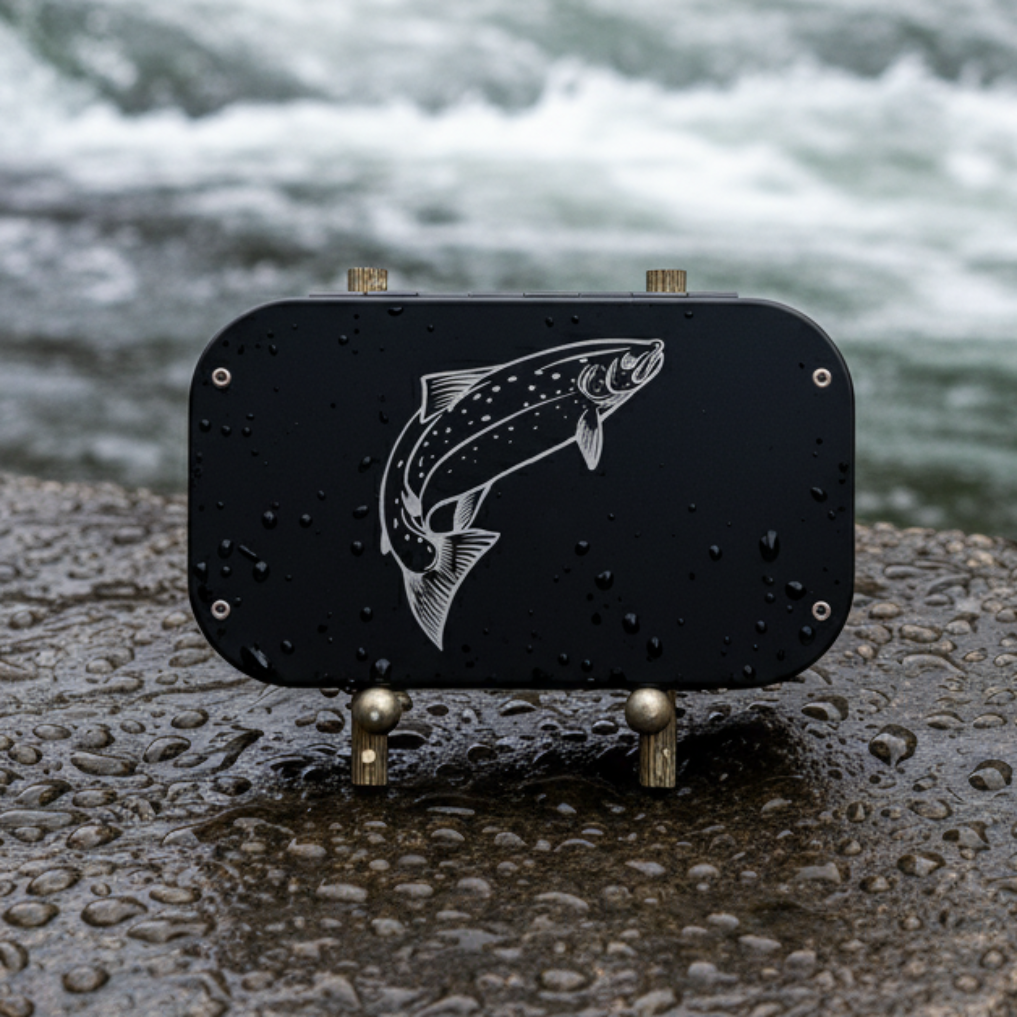 Fly Fishing Kit, Atlantic Salmon Flies, Mixed Selection, with Aluminum Flybox + Engraved Image