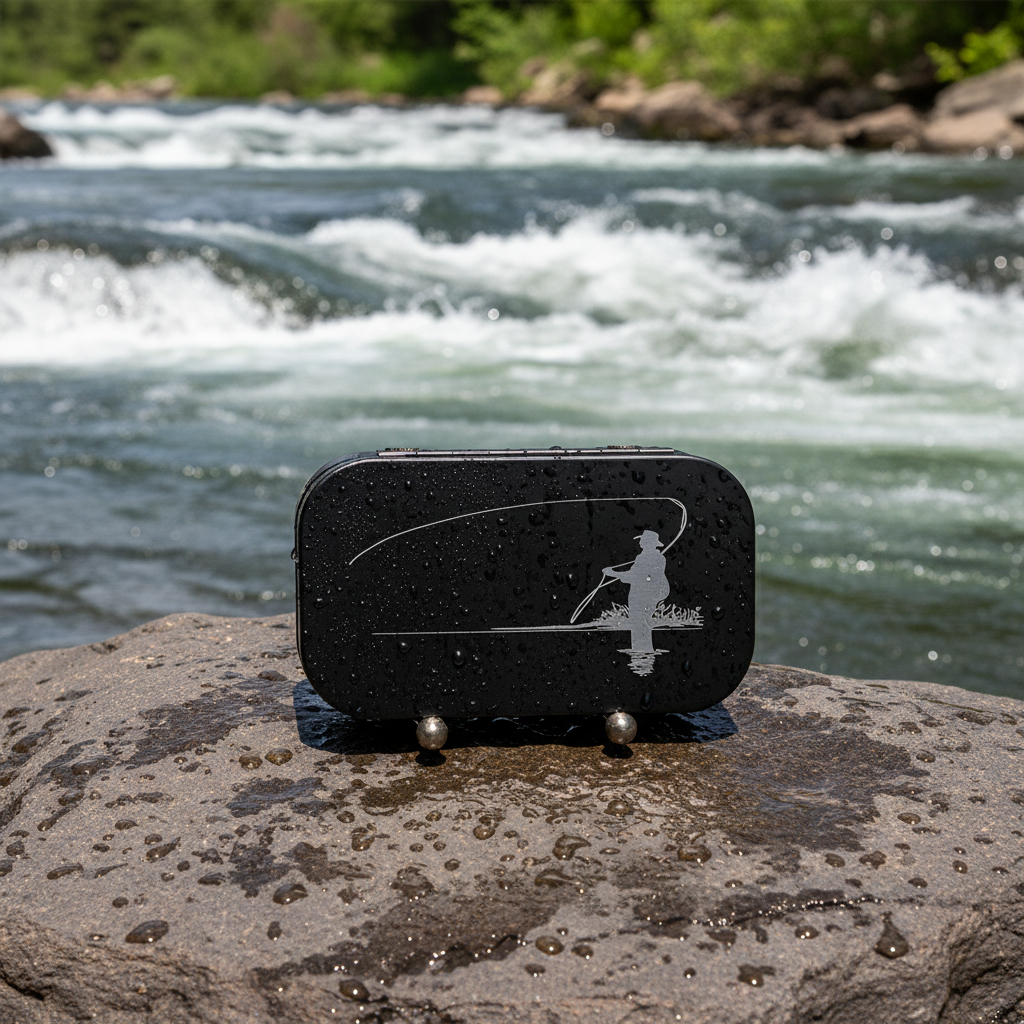 Fly Fishing Kit, Atlantic Salmon Flies, Mixed Selection, with Aluminum Flybox + Engraved Image