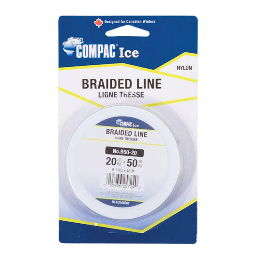 COMPAC Black Braided Ice Line 50yd Spools