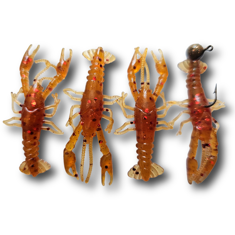Grampy's Tackle Crawfish 1.8" comes with 1/16oz Jig Head 4/pk