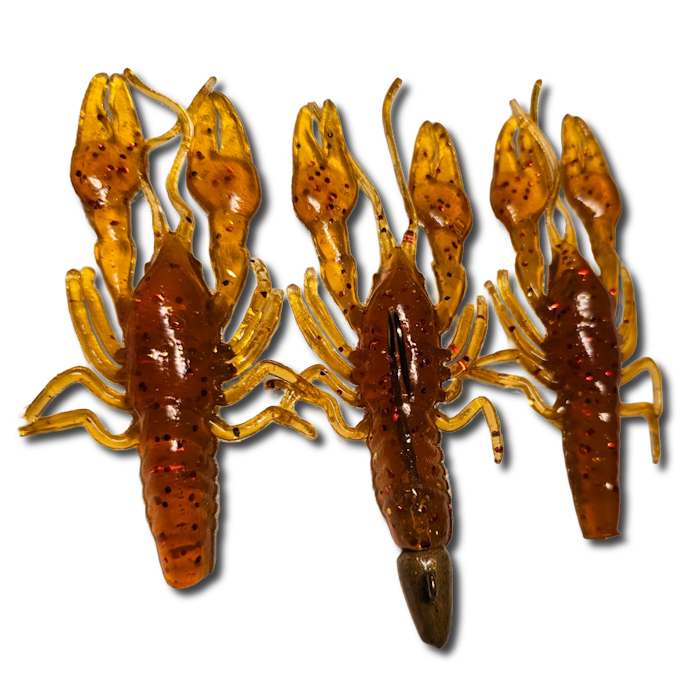 GTB 4" Crawfish Soft baits. 3/8oz Bullet Jig Head