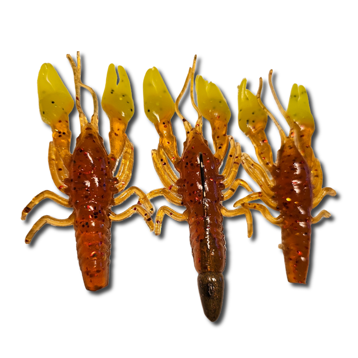 GTB 4" Crawfish Soft baits. 3/8oz Bullet Jig Head