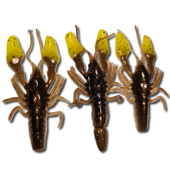 GTB 4" Crawfish Soft baits. 3/8oz Bullet Jig Head