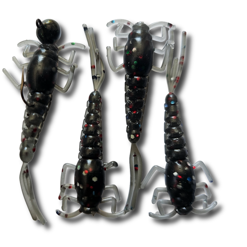 Grampy's Tackle Mayfly Softbaits 2" 4/pk Incl-1/16oz Jig Head