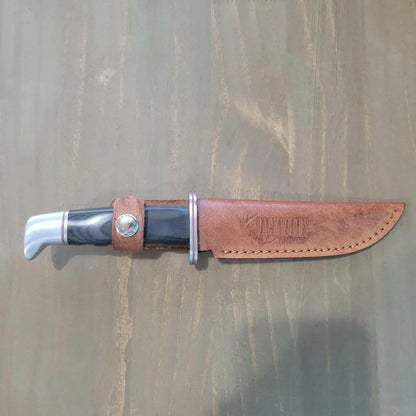 Backwoods Kodiak Fixed Blade Knife 10.5" Black Handle.