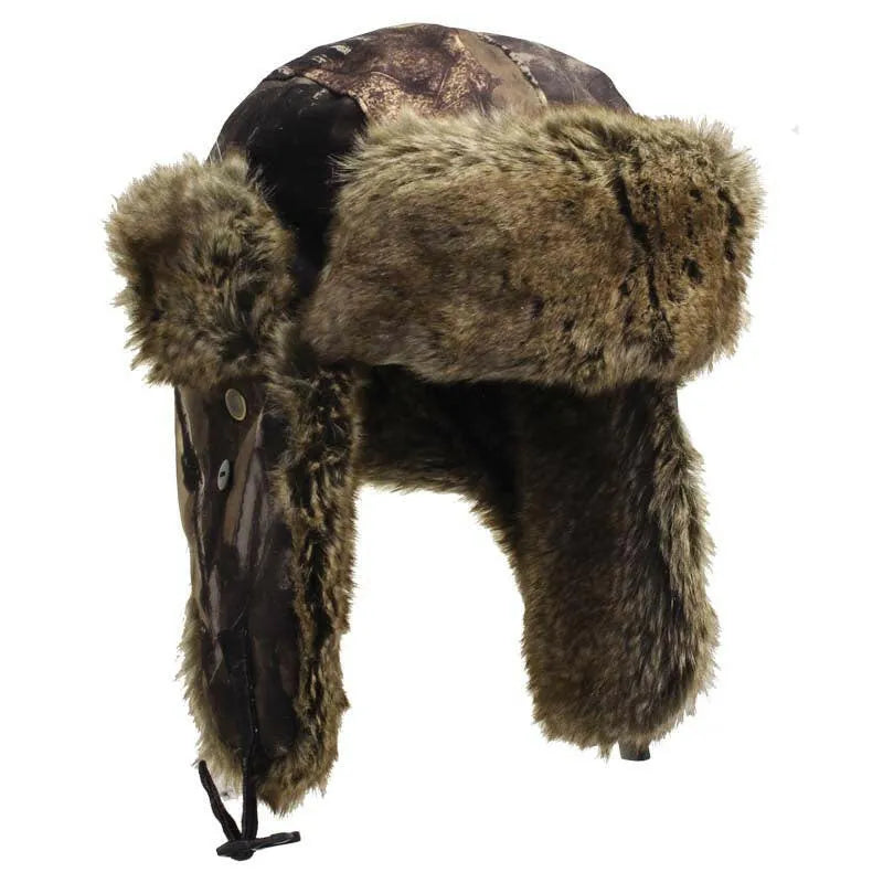 Camouflage Fur Trappers Cap