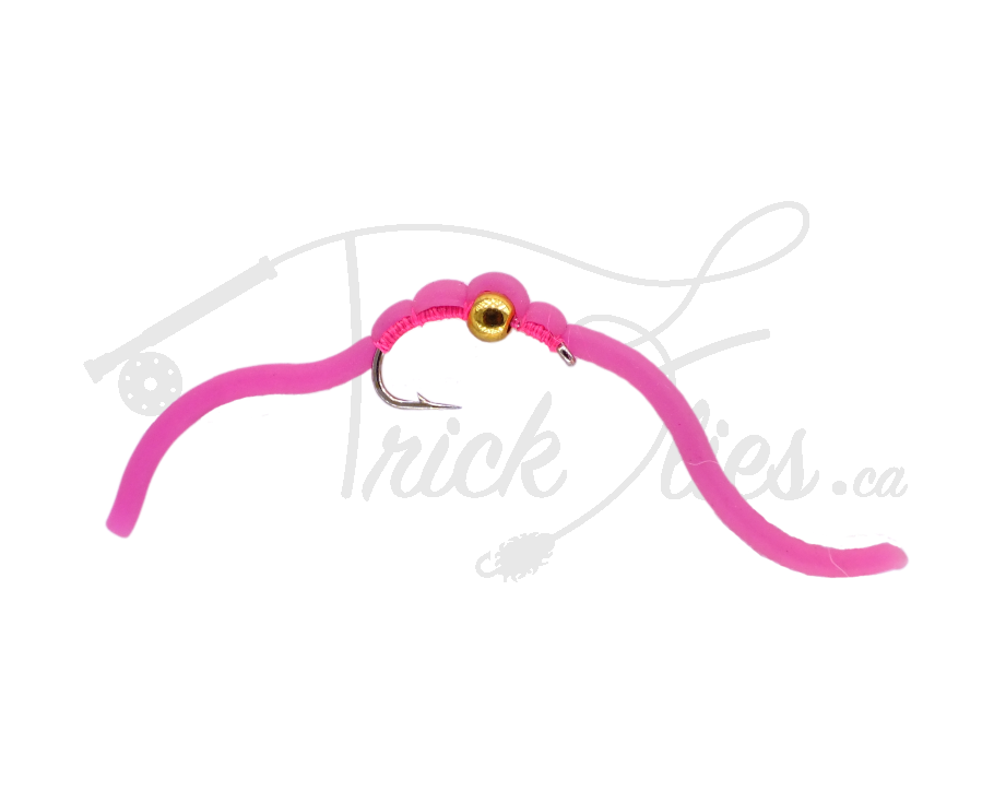 Beaded Squirmy Worm Pink