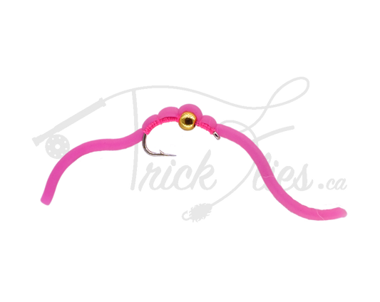 Beaded Squirmy Worm Pink