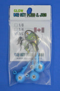 Big Sky Titan 3/8oz Heavy Duty Jig Heads Glow 3/pack Blue