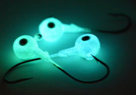 Big Sky Titan 3/8oz Heavy Duty Jig Heads Glow 3/pack Blue