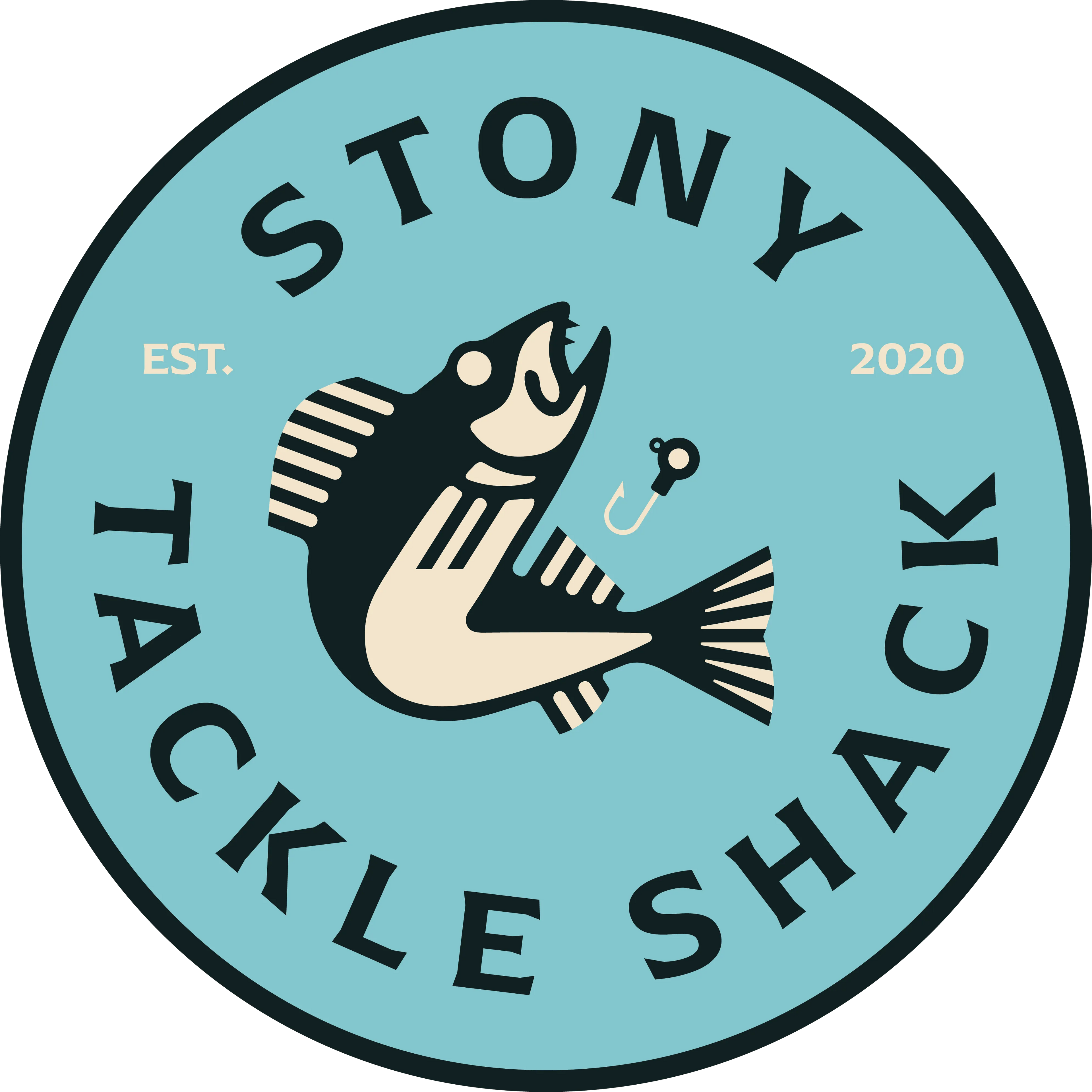 Stony Tackle Shack Stickers Round Blue