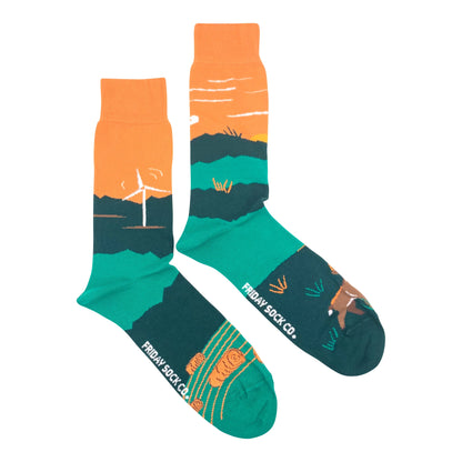 Friday Sock Co Men's Foothills Canadian Landscape Socks