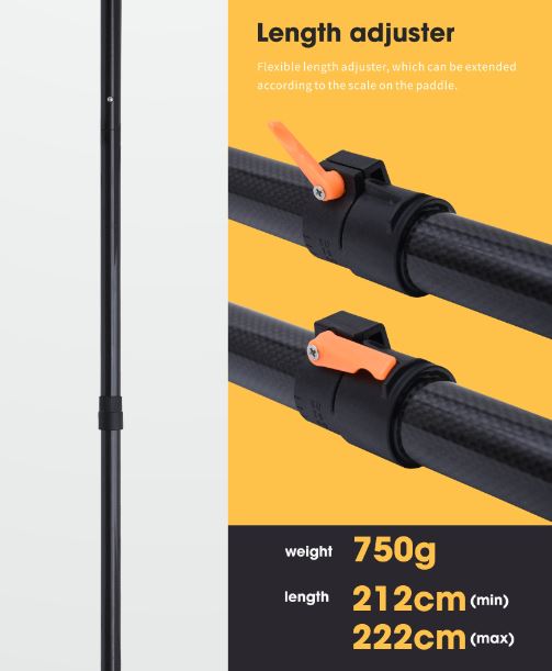 Carbon Fiber Packraft/Kayak Paddle