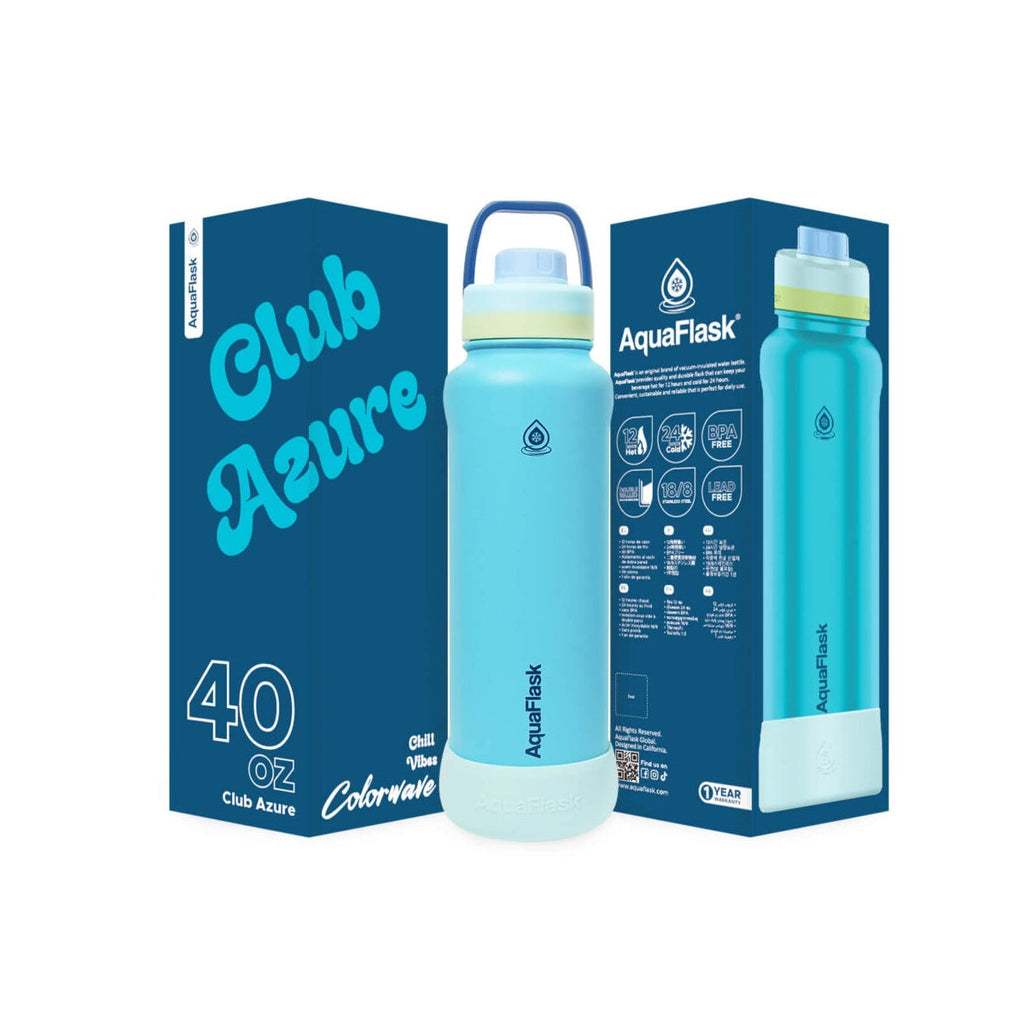 AquaFlask Colorwave 40oz Tumbler – Double Wall Stainless Steel, Keeps Drinks Hot & Cold, Leak-Proof