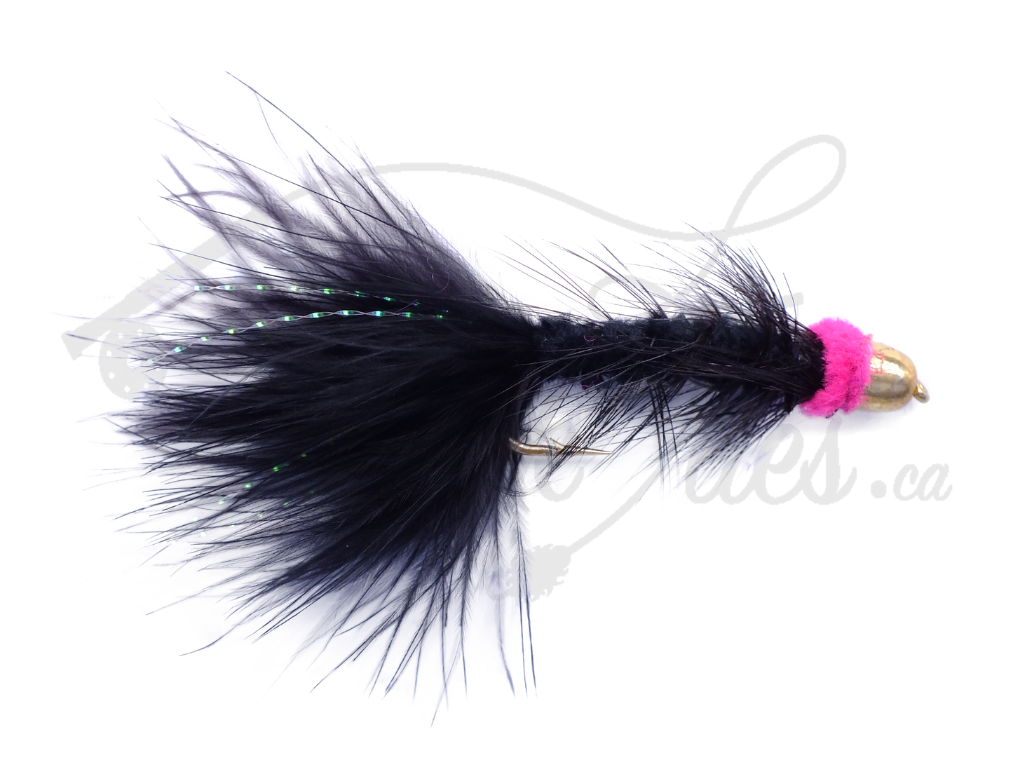 Conehead Egg Sucking Leech Black with Pink Head