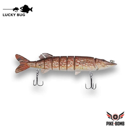 Lucky Bug 5" Pike Bomb Lures Cracked Red
