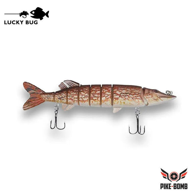 Lucky Bug 5" Pike Bomb Lures Cracked Red