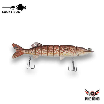Lucky Bug 5" Pike Bomb Lures Cracked Red