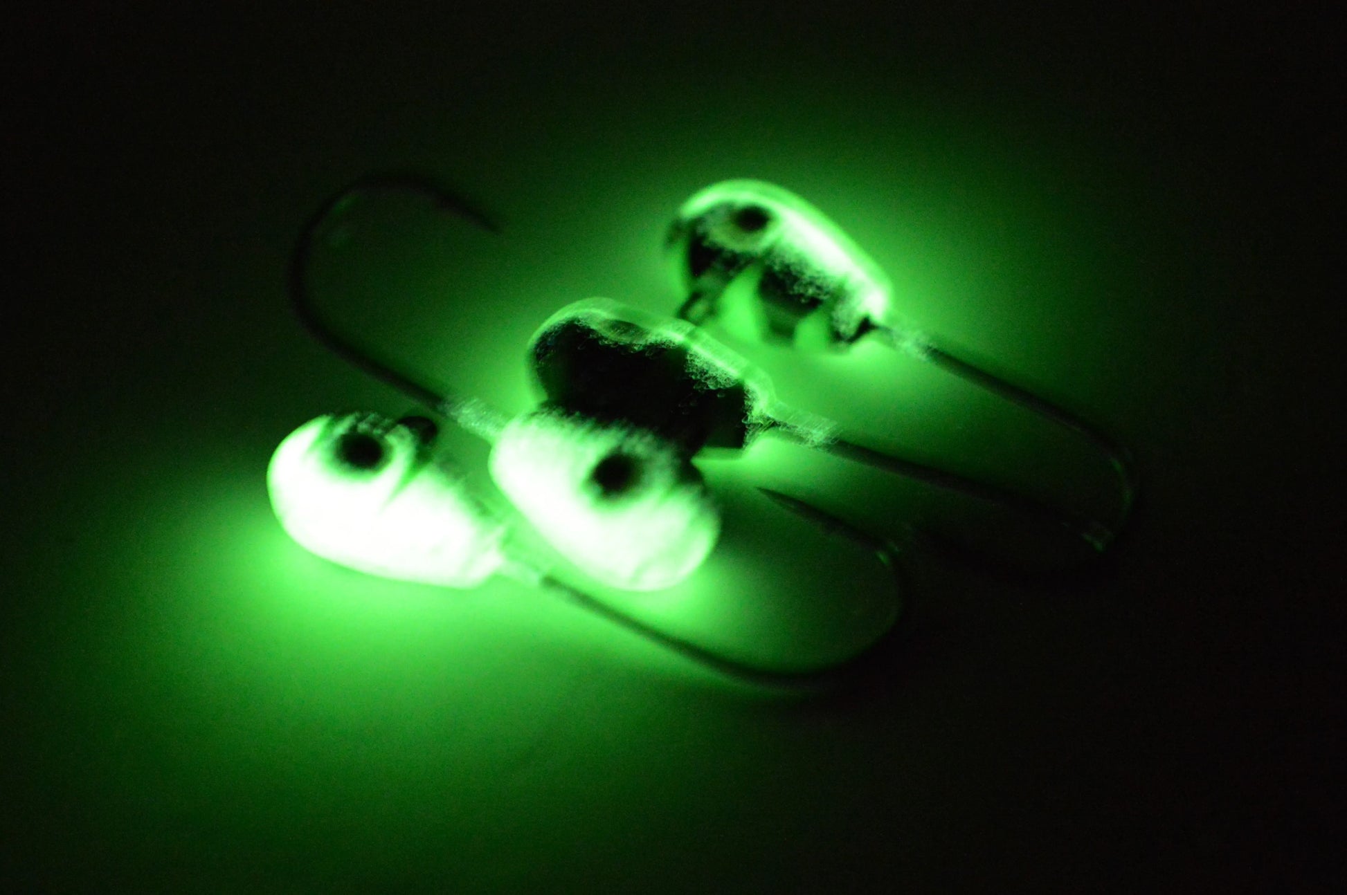 Big Sky Deluxe KnockOut 1/4oz Glow Jigs 4/pack Lime w/Black Lines