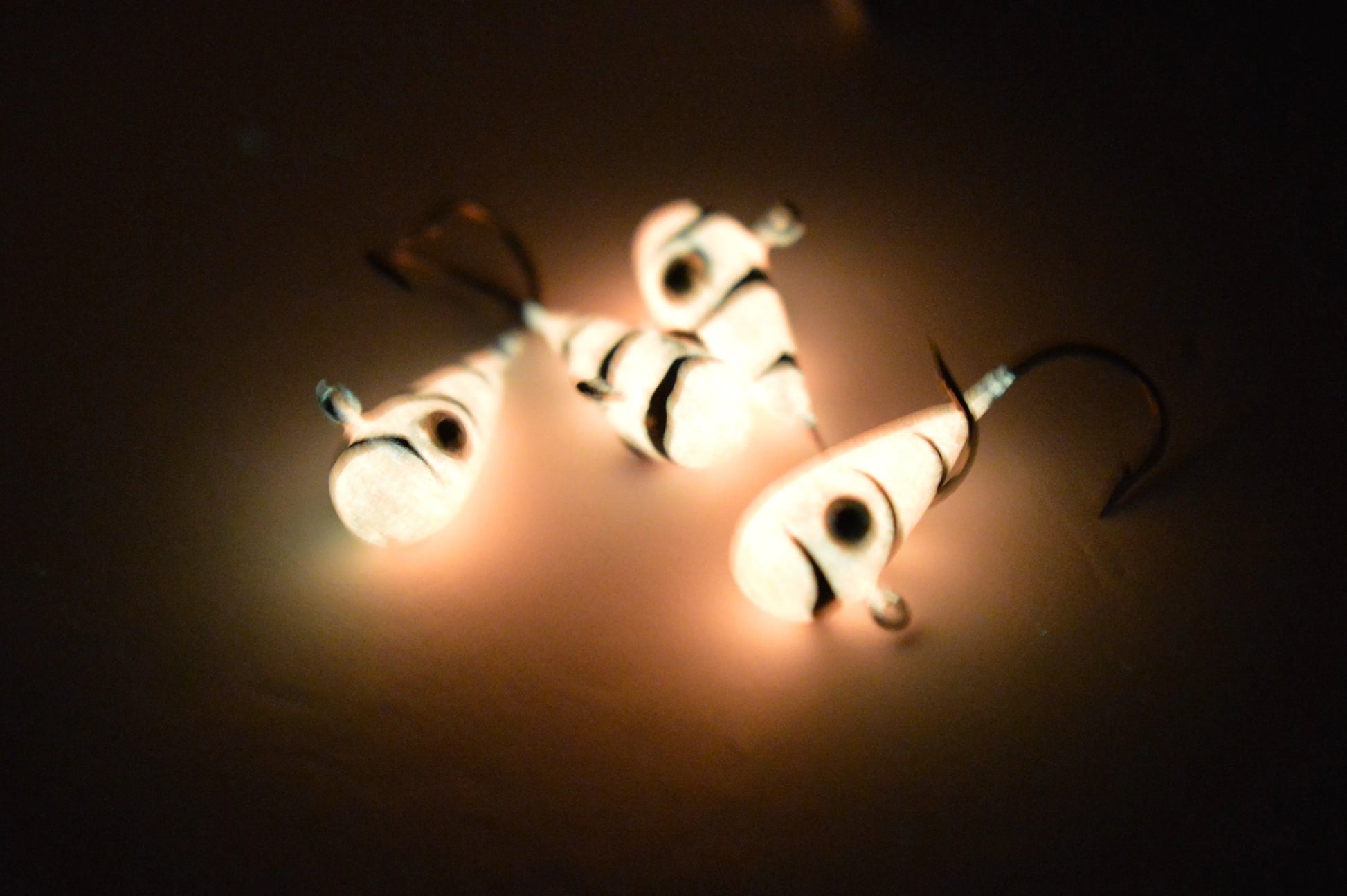 Big Sky Kalidascope 1/4oz Glow Jigs 4/pack Orange w/Black Lines