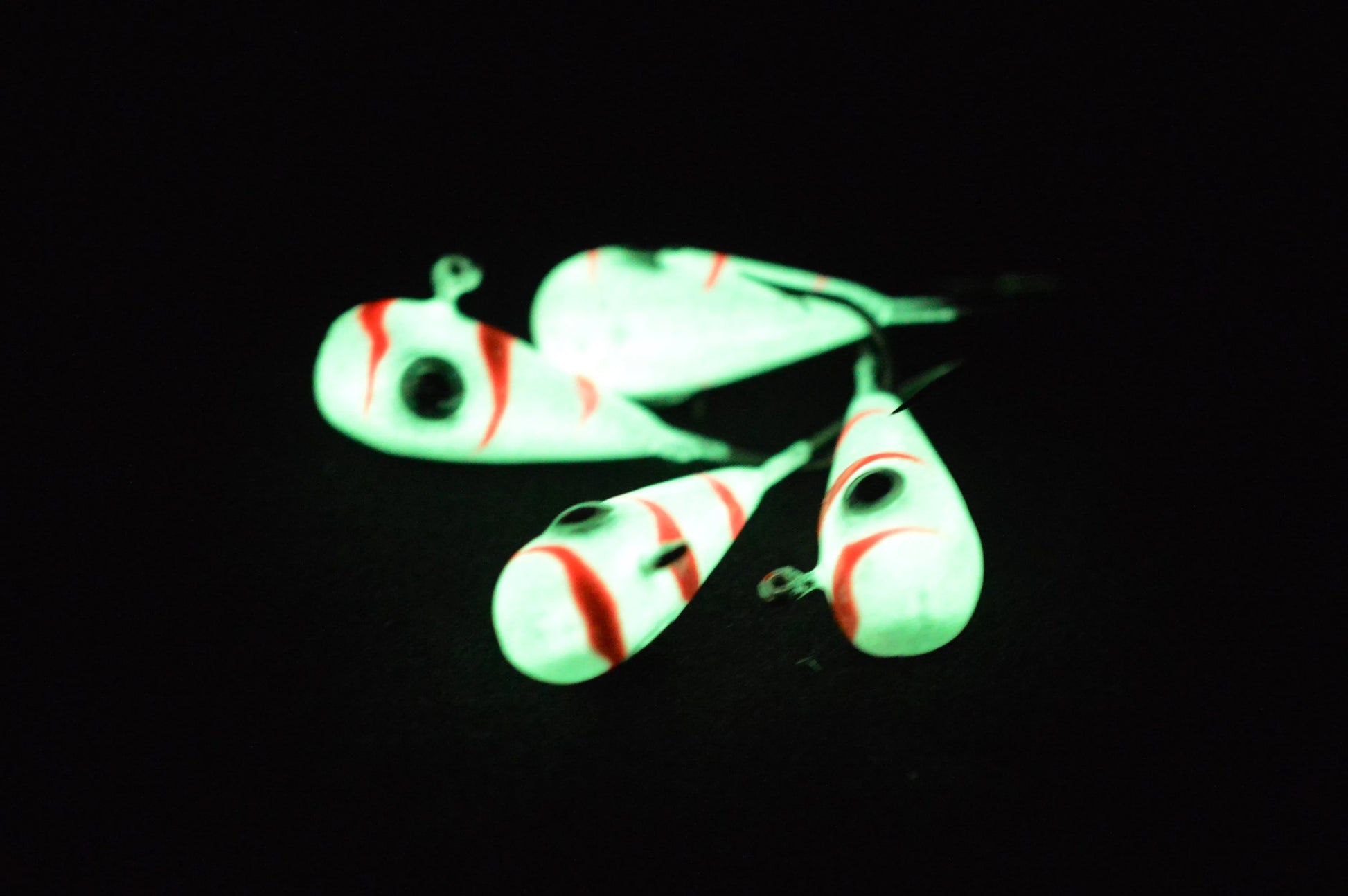Big Sky Kalidascope 1/4oz Glow Jigs 4/pack Blue w/White Lines