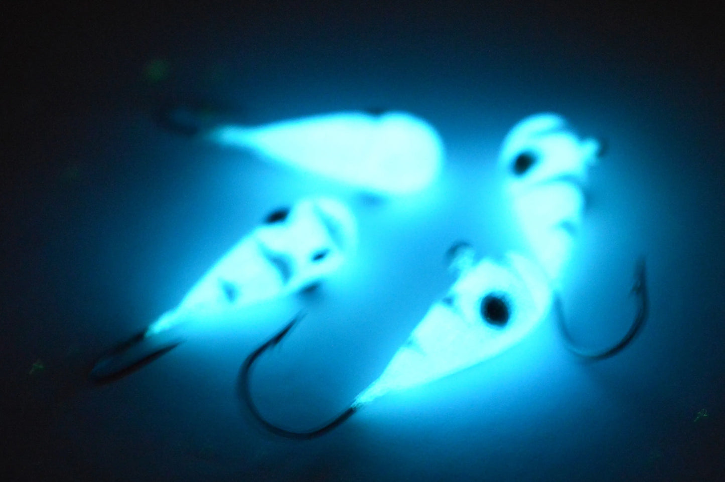 Big Sky Kalidascope 1/4oz Glow Jigs 4/pack Blue w/White Lines