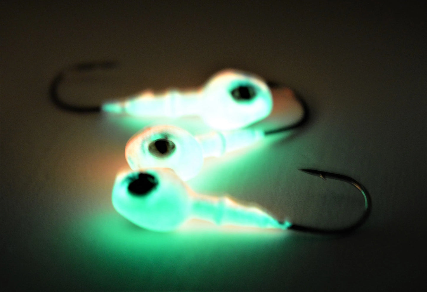 Big Sky Snake Eye 1/4oz Glow Jigs 3/pack Orange Top/Lemon Bottom