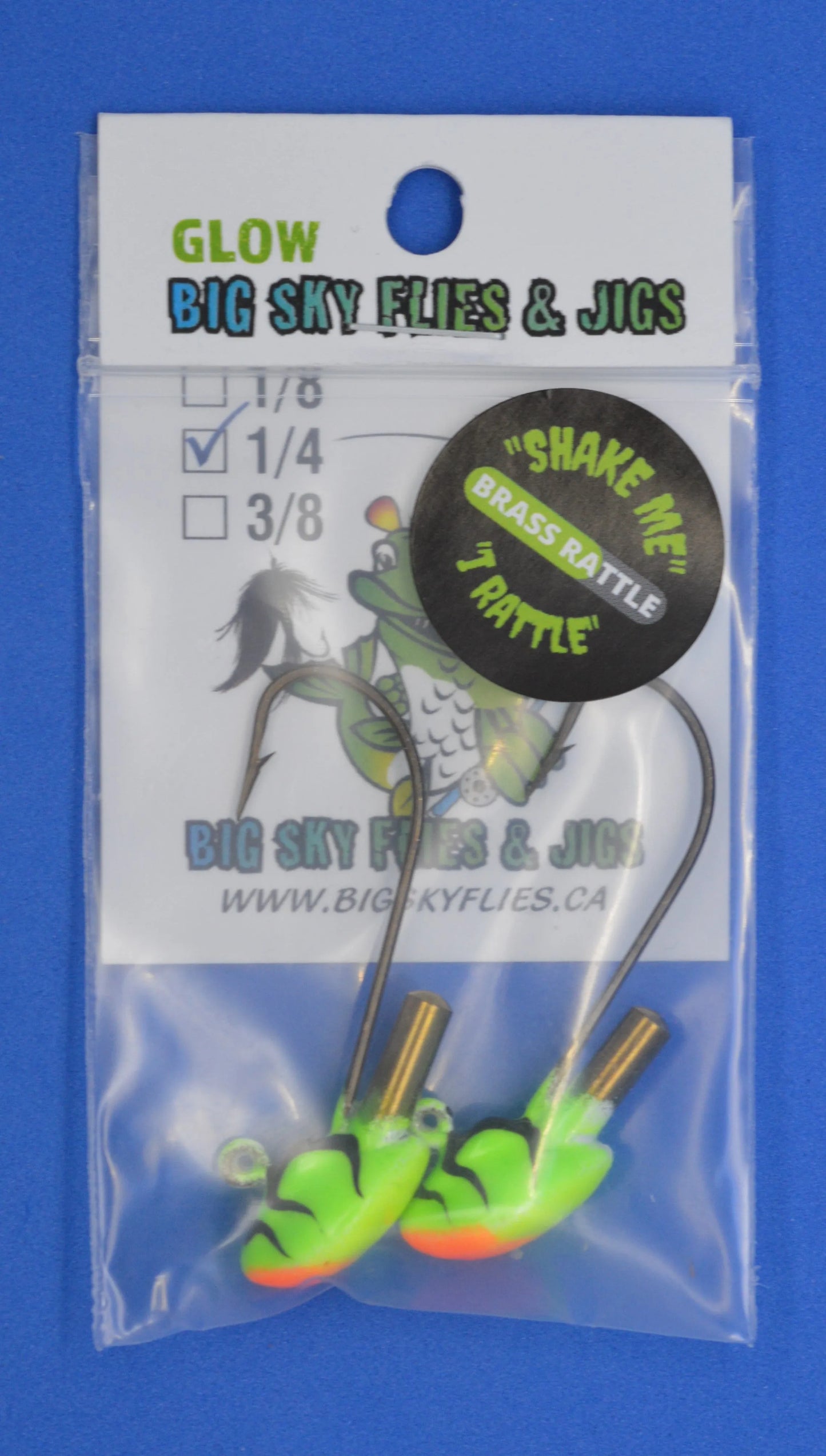 Big Sky Erie Rattle Jigs 1/4oz 2/pack Perch w/Black Lines