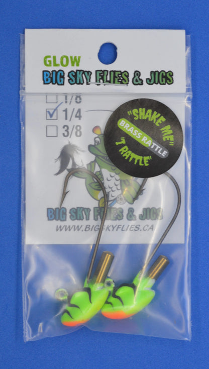 Big Sky Erie Rattle Jigs 1/4oz 2/pack Perch w/Black Lines