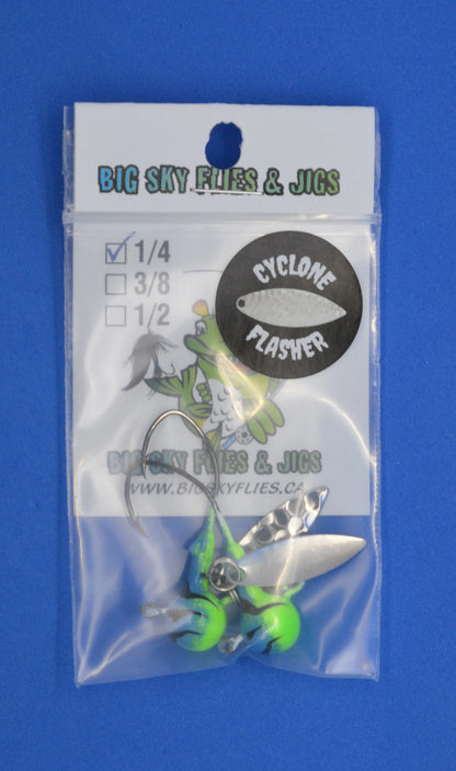 Big Sky Baller Jigs 1/4oz 2/pack Blue Top/Lime Bottom/Black Lines