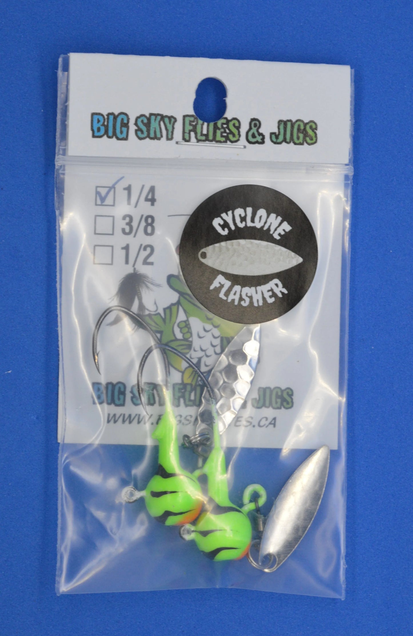 Big Sky Baller Jigs 1/4oz 2/pack Lime/Orange mouth/Black Lines