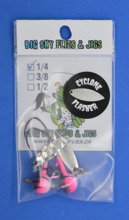 Big Sky Baller Jigs 1/4oz 2/pack Purple Top/Pink Mid/White Bottom/Black Lines