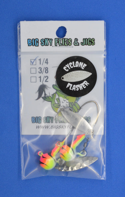 Big Sky Baller Jigs 1/4oz 2/pack Pink Top/Yellow Mid/White Bottom/Black Lines