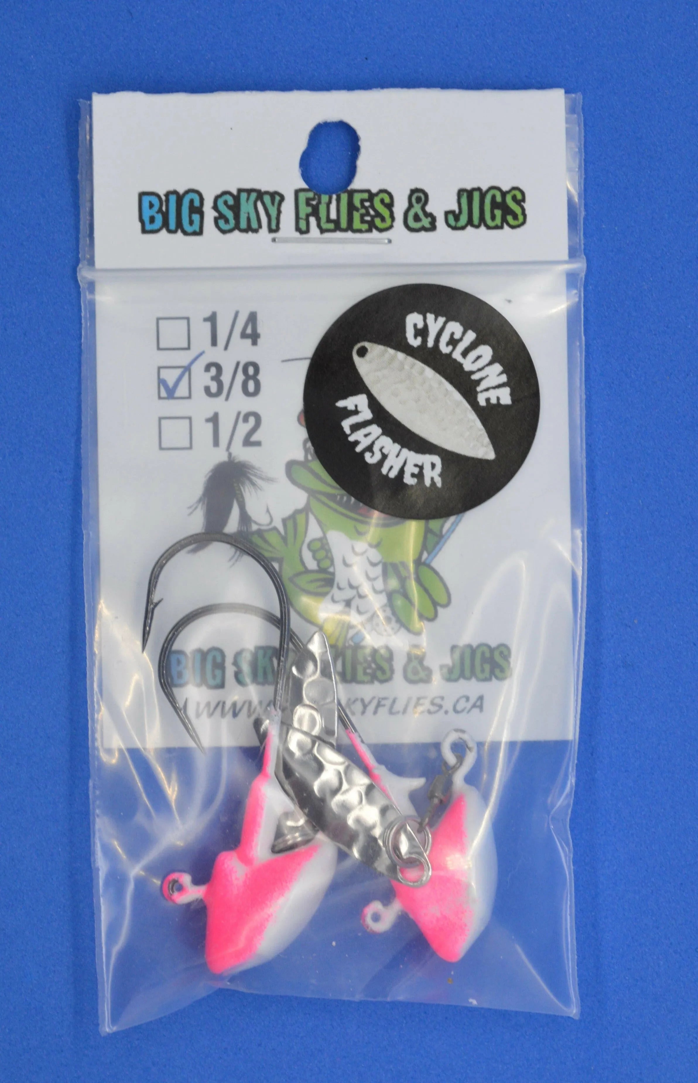 Big Sky Cyclone Flasher Jigs 3/8oz 2/pack Pink Lady Flasher