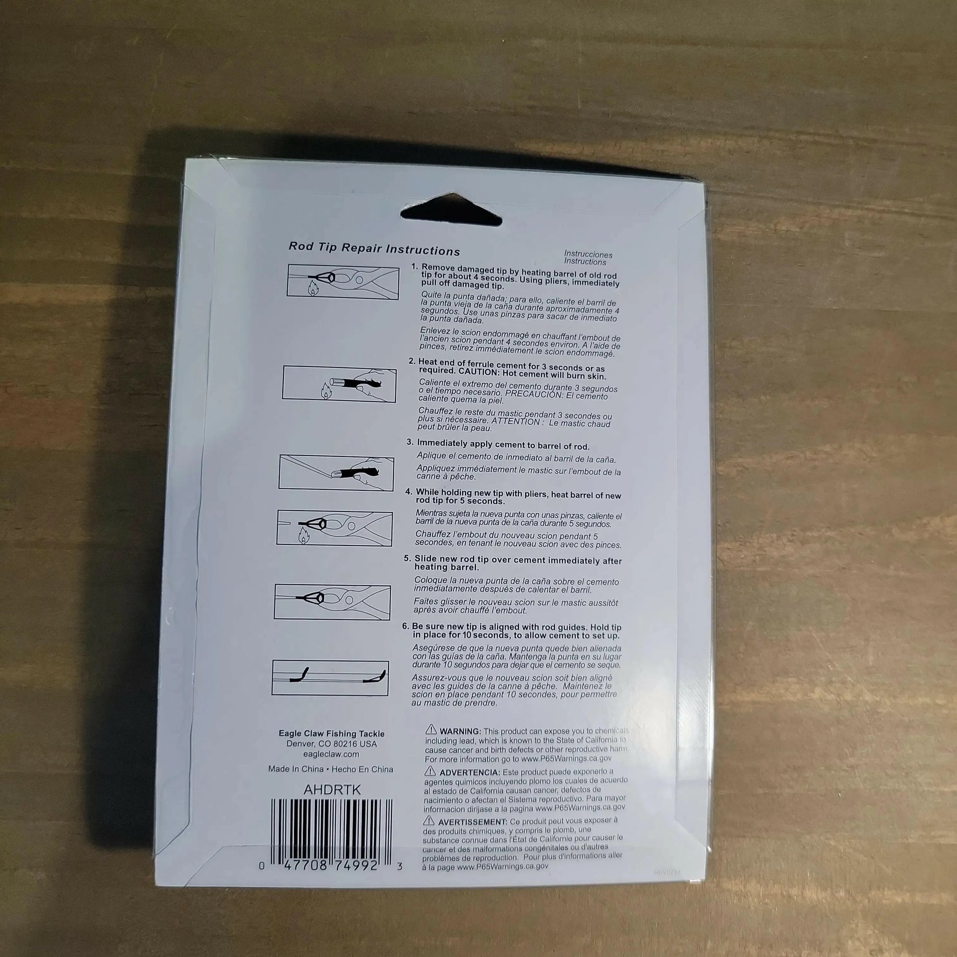 Eagle Claw Heavy Duty/Standard Rod Tip Repair Kit Back