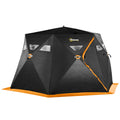 Black and orange Outsunmy tent on a white background