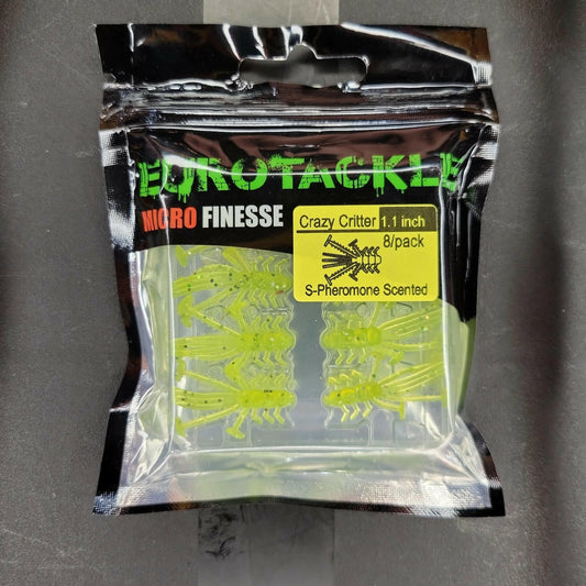 Euro-Tackle Crazy Critter Bait Chartreuse 8/pk C.G. Emery