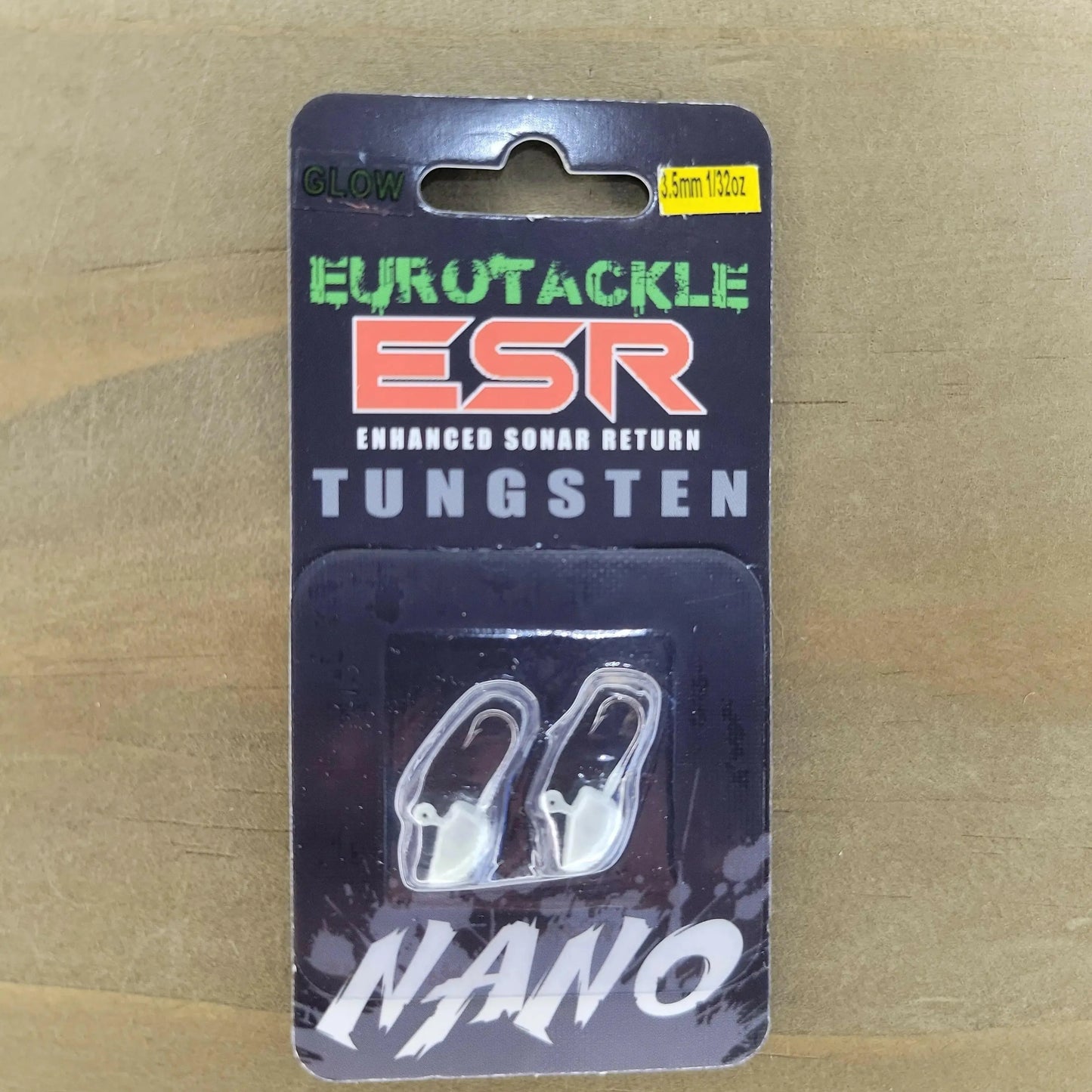 Euro-Tackle ESR Nano 3.5mm Jig Head White Glow 2pcs C.G. Emery